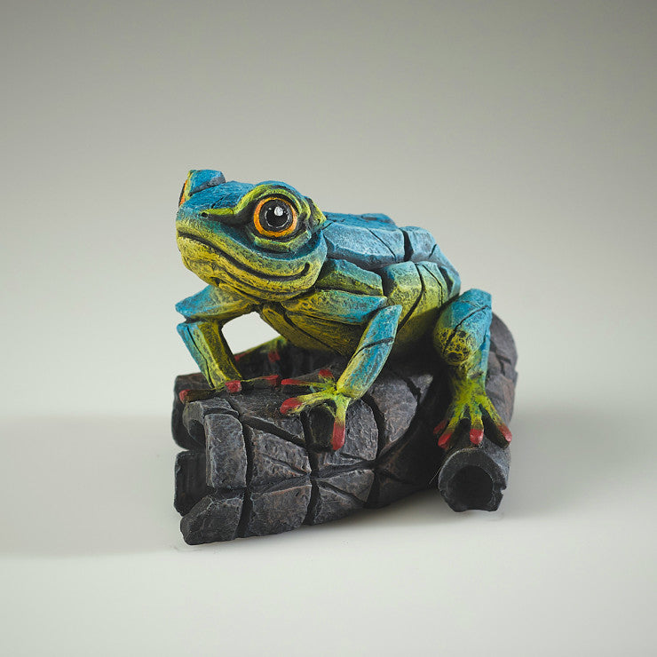 Edge Sculpture Blue/Yellow Frog by Matt Buckley