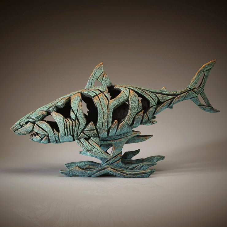 Edge Sculpture Verdi-Gris Shark by Matt Buckley