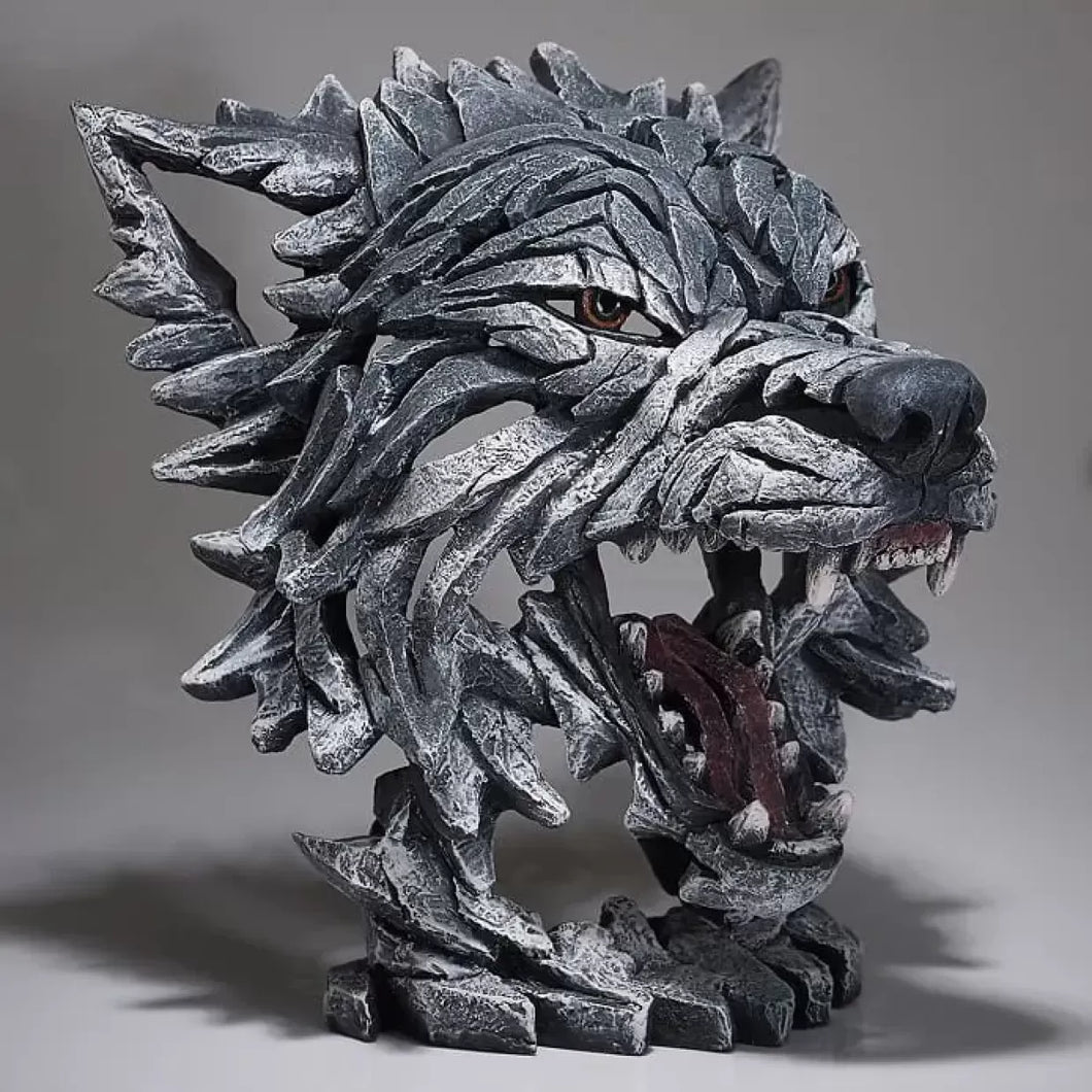 Edge Sculpture Grey Wolf Bust by Matt Buckley