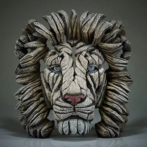 Edge Sculpture White Lion Bust by Matt Buckley
