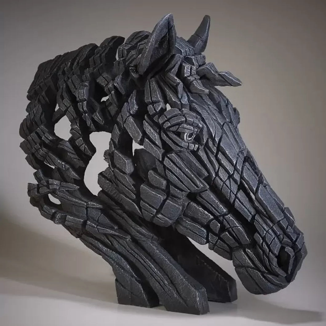 Edge Sculpture Black Horse Bust by Matt Buckley