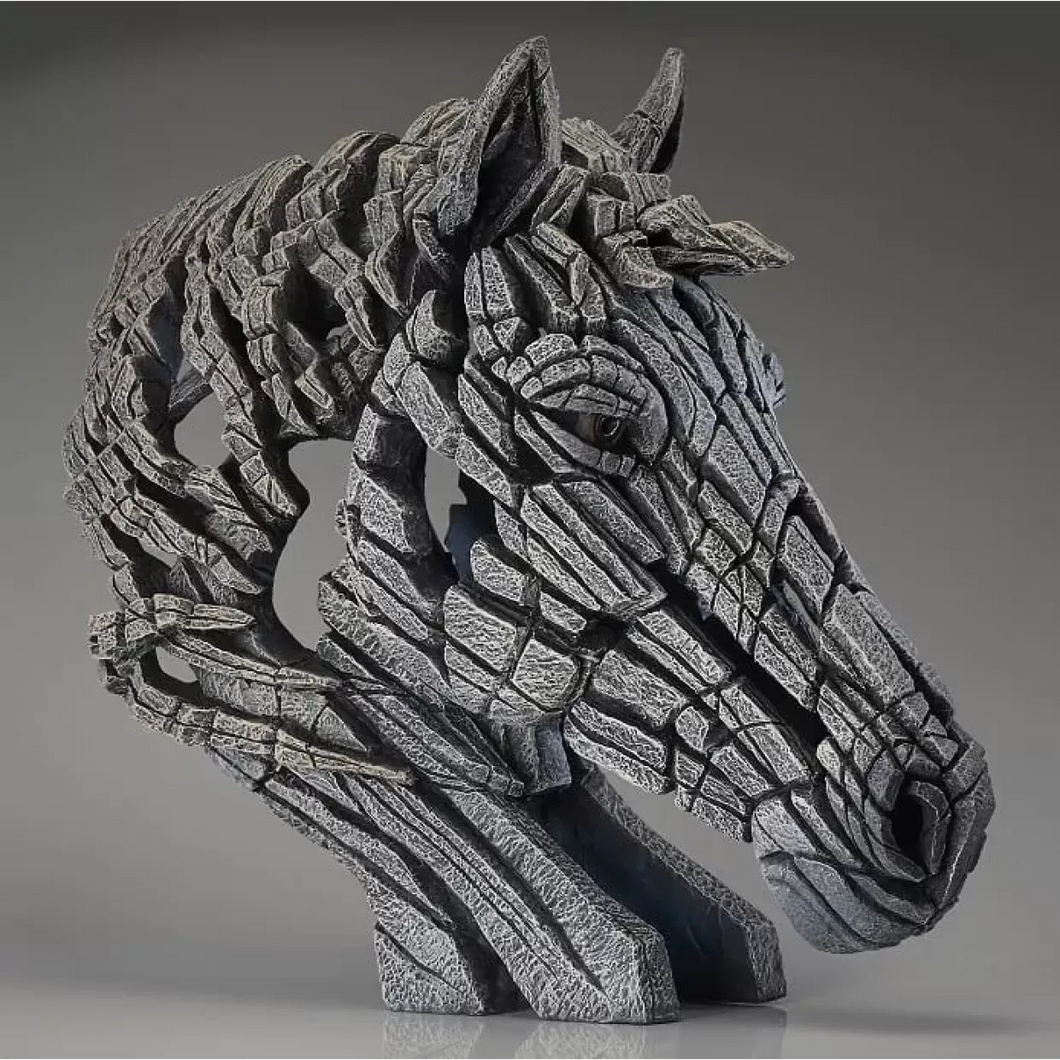 Edge Sculpture White Horse Bust by Matt Buckley