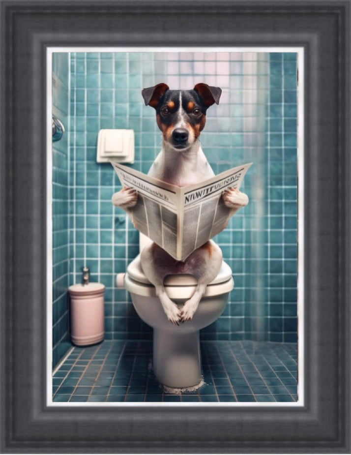 Jack Russell on the Toilet